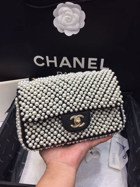 chanel mini pearl bag|chanel clear tote bag.